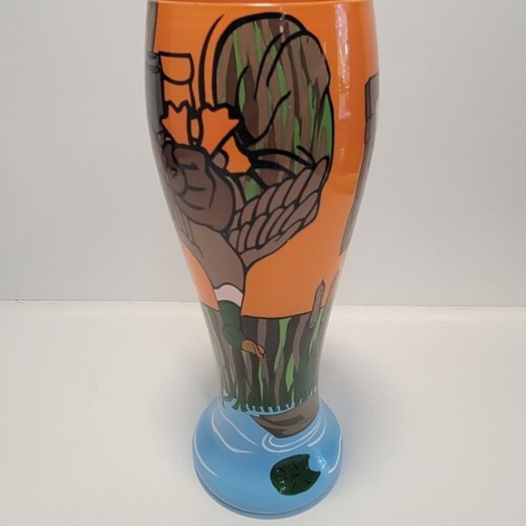 Top Shelf Hand painted "Duck Hunter" Tall Pilsner Beer Glass - Picture 3 of 11